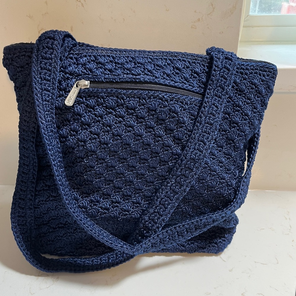 The Sak Navy Blue Crochet Tote Bag